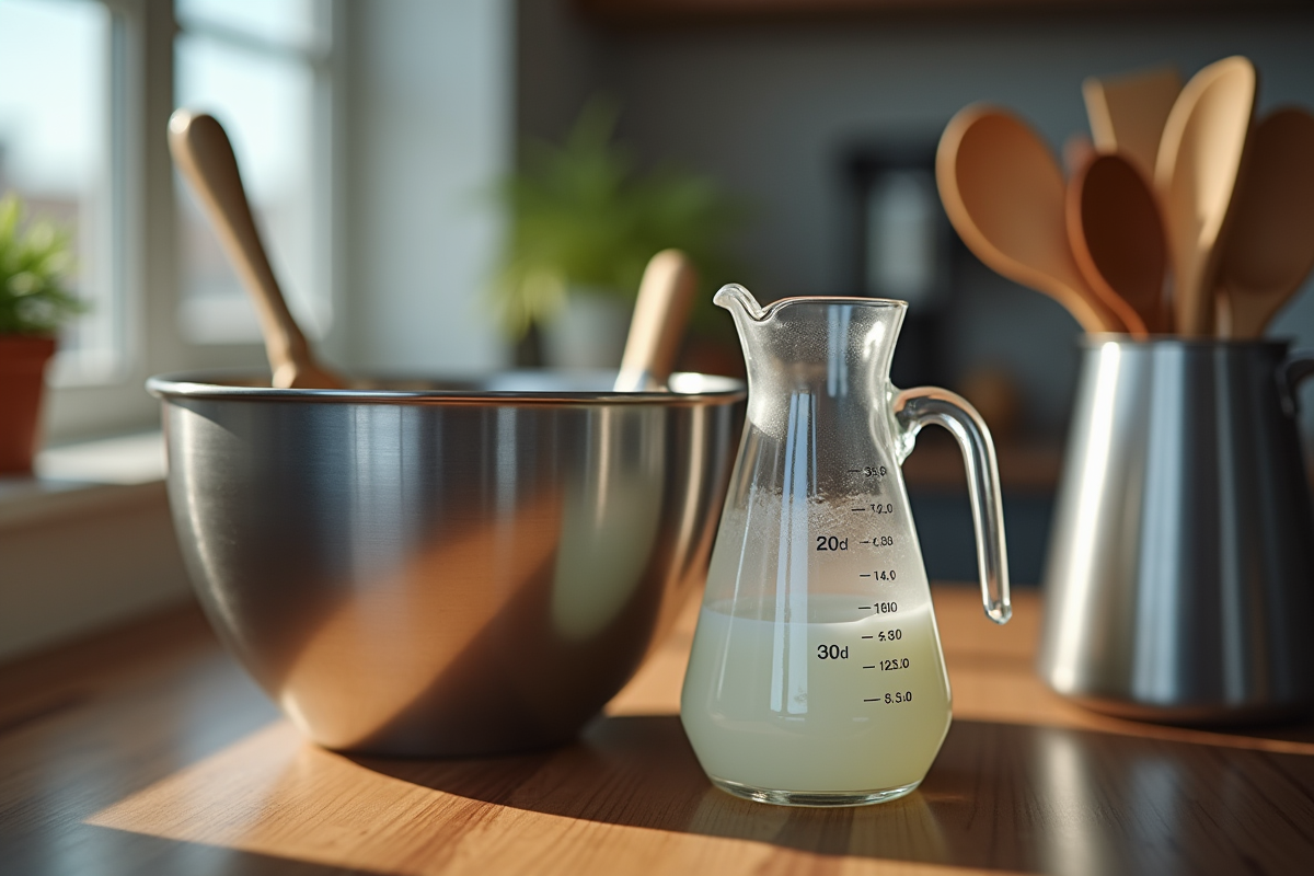 Bol en acier inoxydable et pichet 30 cl en cuisine moderne