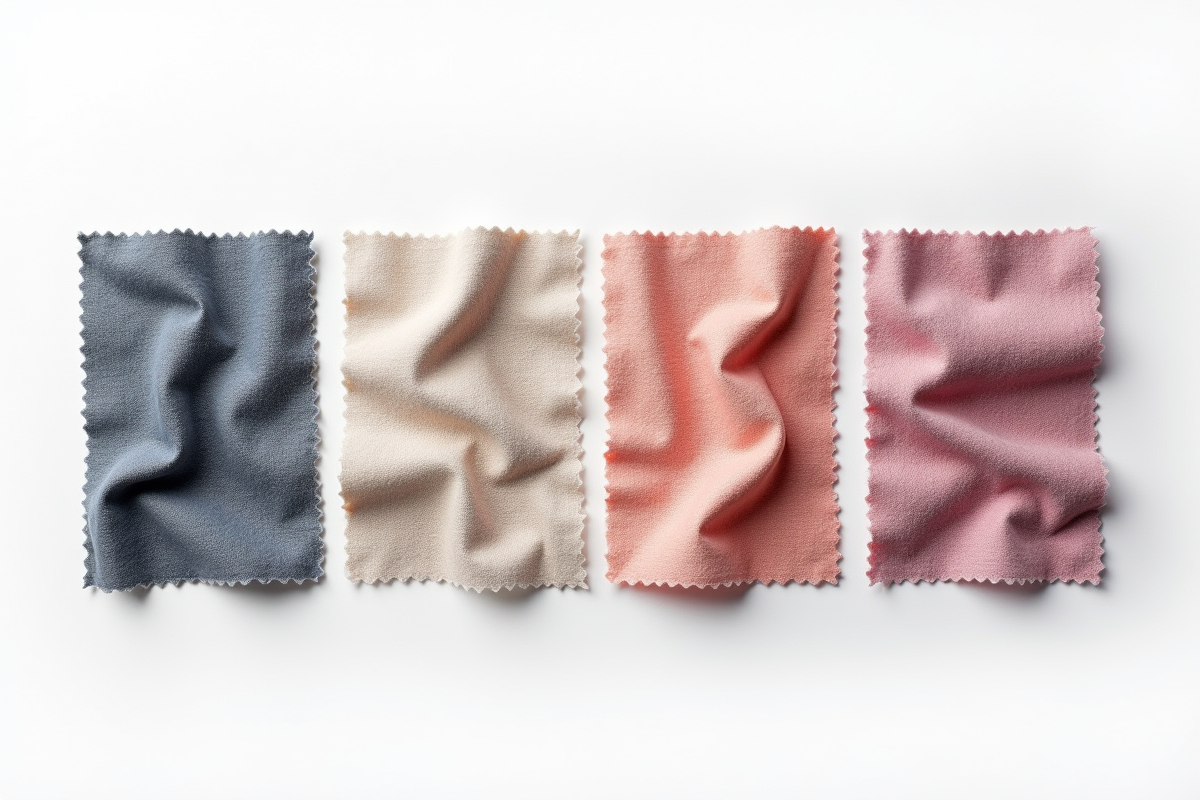 Quatre échantillons de tissu avec techniques et textures variées