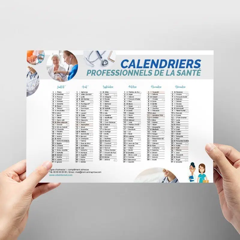 format de calendrier publicitaire pour votre entreprise