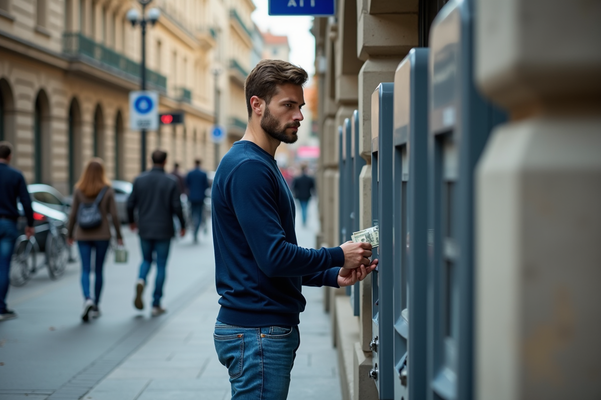 Jeune homme retirant de l