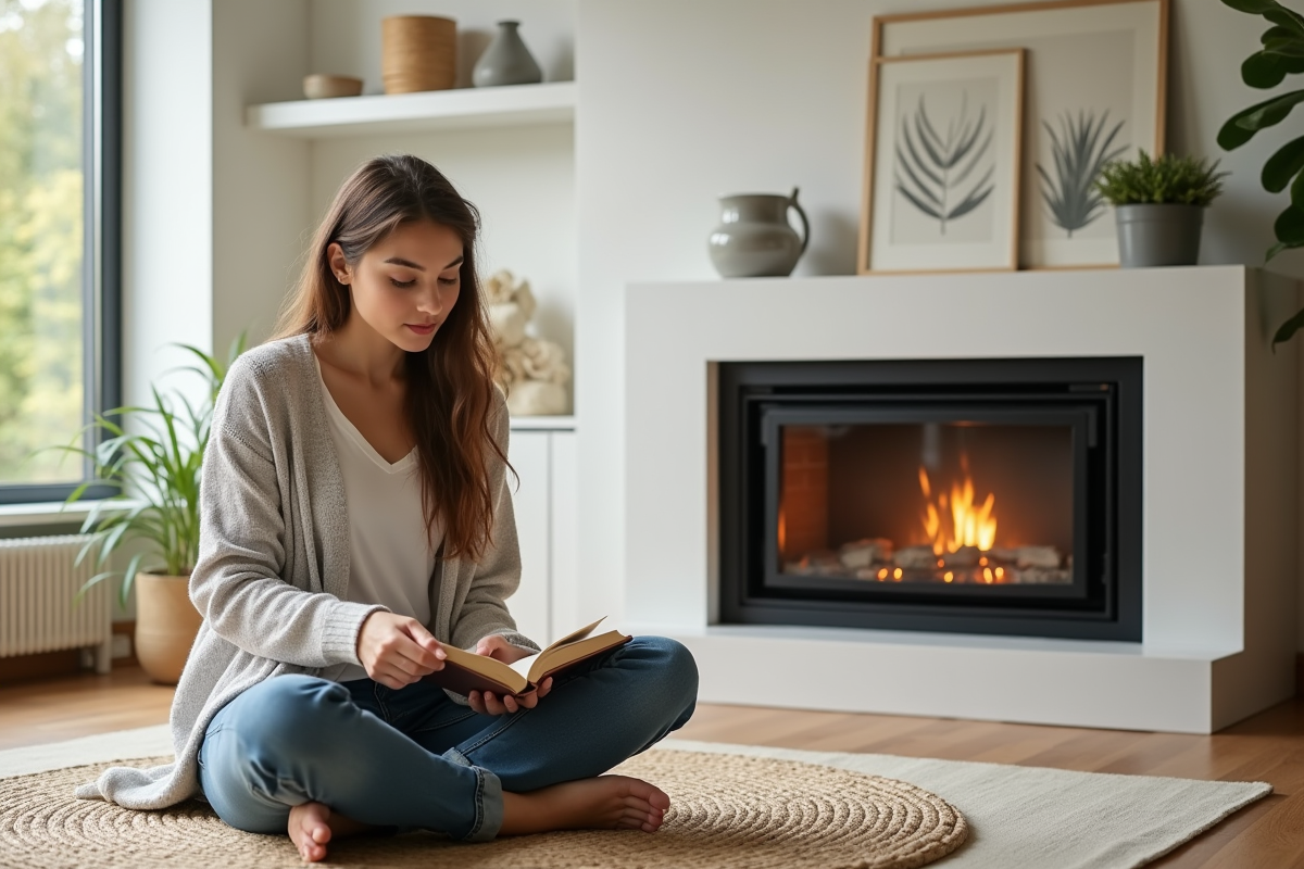 Jeune femme lisant près d